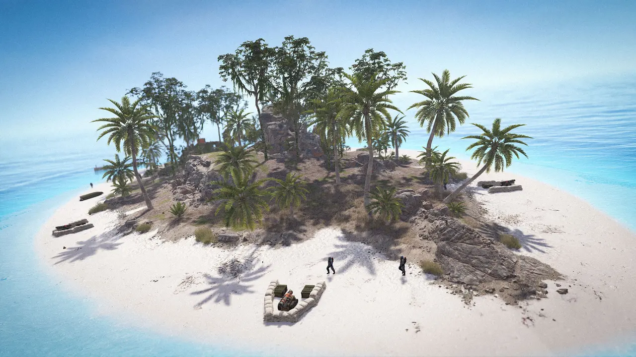 Тропический остров глубокое море Rust Deep Sea